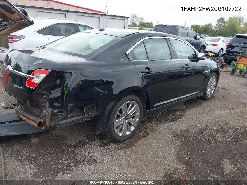 1FAHP2FW2CG107722 2012 Ford Taurus Limited