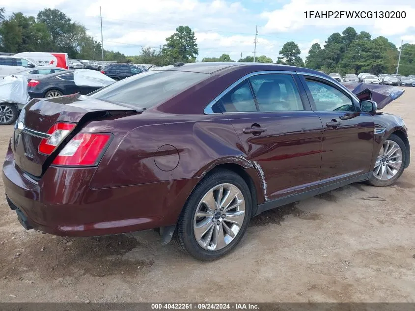 2012 Ford Taurus Limited VIN: 1FAHP2FWXCG130200 Lot: 40422261