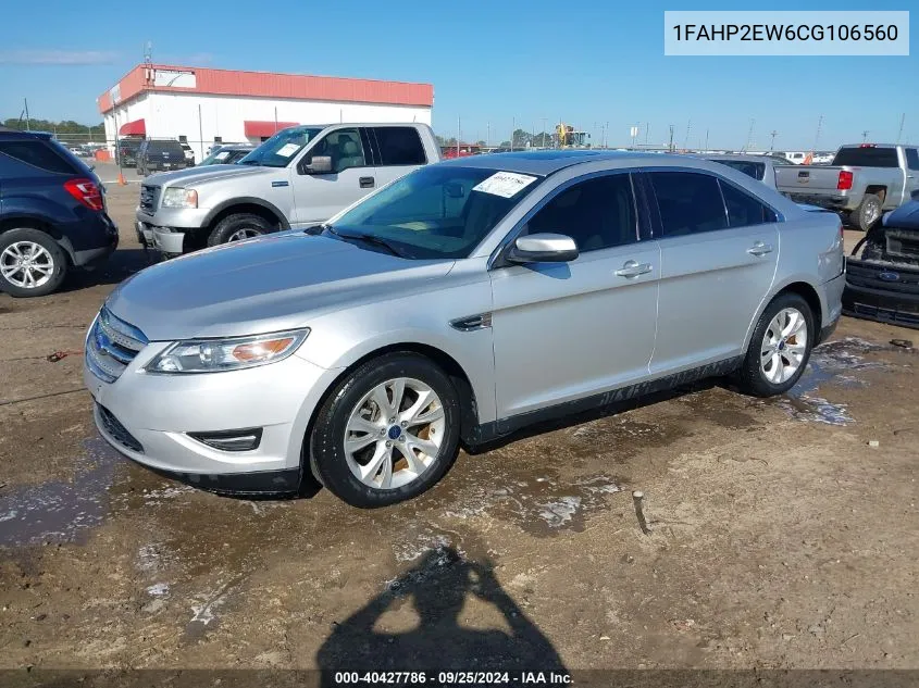 2012 Ford Taurus Sel VIN: 1FAHP2EW6CG106560 Lot: 40427786