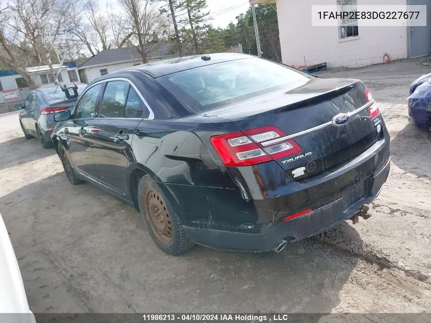 2013 Ford Taurus Sel VIN: 1FAHP2E83DG227677 Lot: 11986213