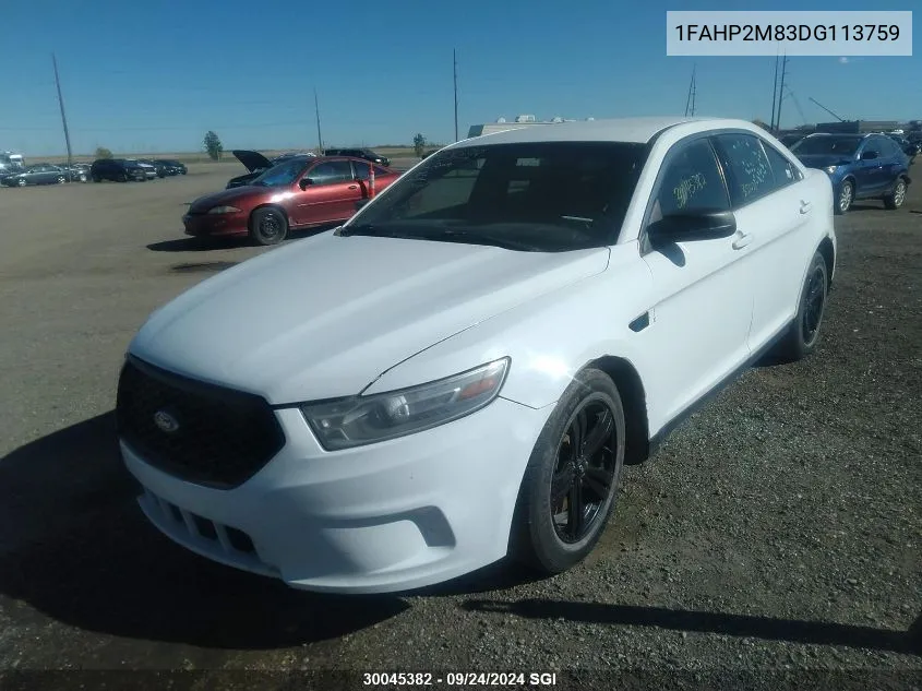 2013 Ford Taurus Police Interceptor VIN: 1FAHP2M83DG113759 Lot: 30045382