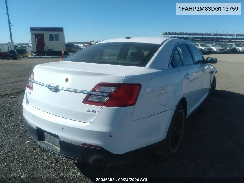 2013 Ford Taurus Police Interceptor VIN: 1FAHP2M83DG113759 Lot: 30045382