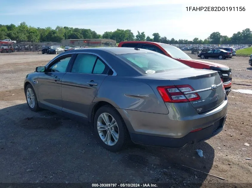 2013 Ford Taurus Sel VIN: 1FAHP2E82DG191156 Lot: 39389797