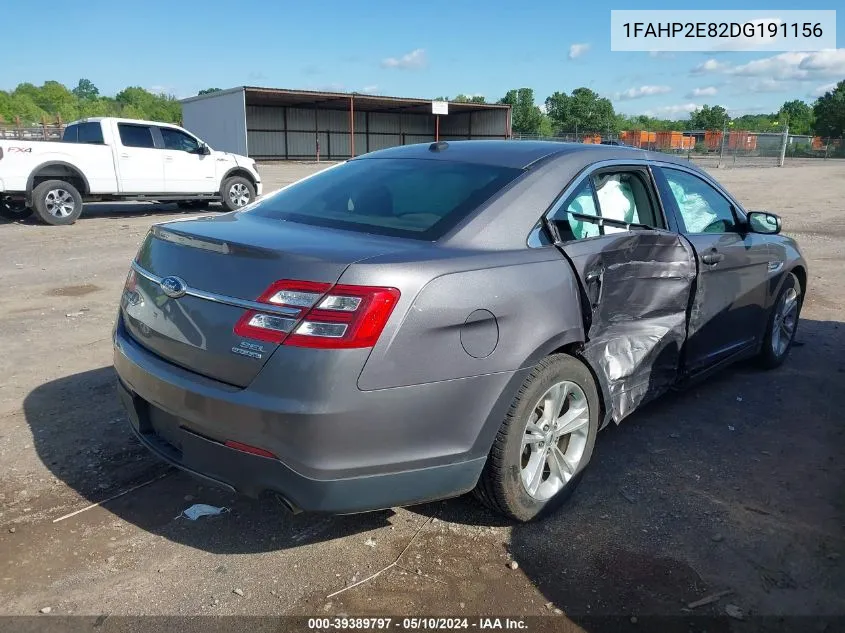 2013 Ford Taurus Sel VIN: 1FAHP2E82DG191156 Lot: 39389797