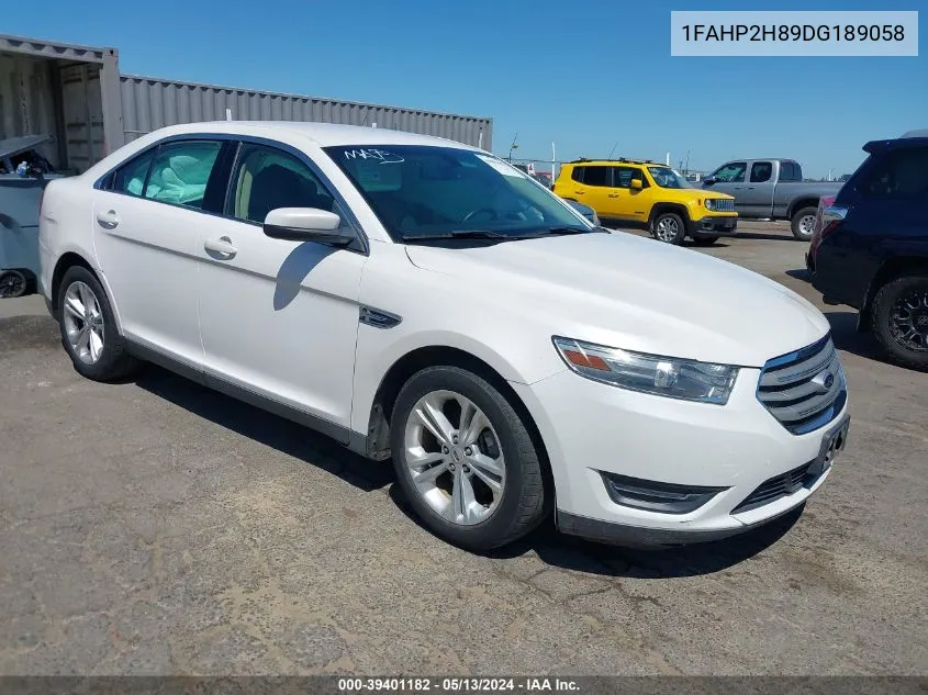 2013 Ford Taurus Sel VIN: 1FAHP2H89DG189058 Lot: 39401182