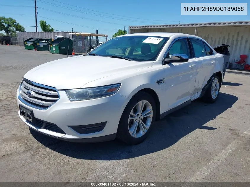 2013 Ford Taurus Sel VIN: 1FAHP2H89DG189058 Lot: 39401182