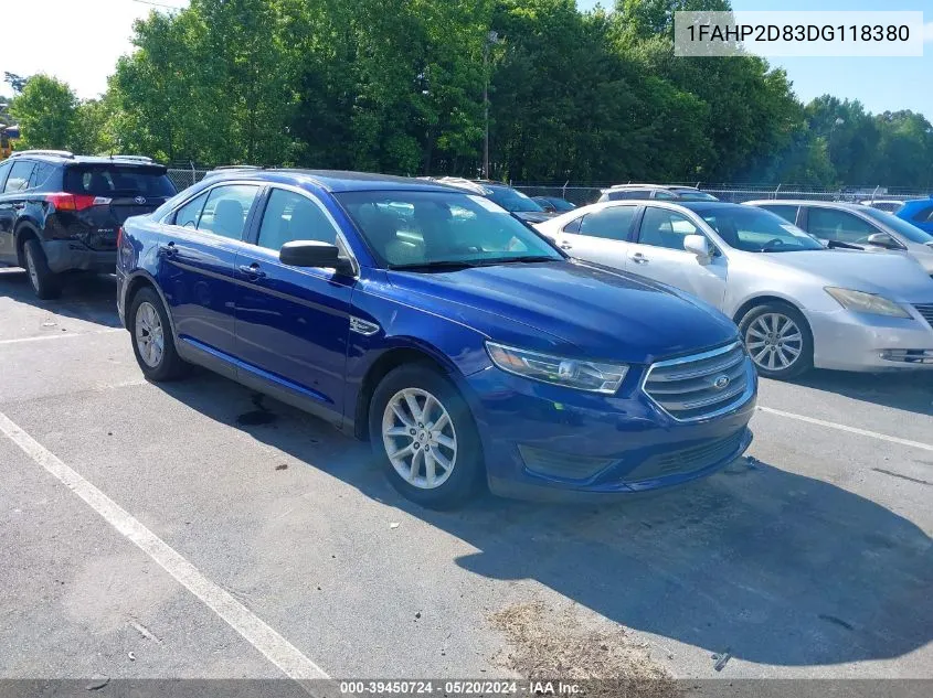 2013 Ford Taurus Se VIN: 1FAHP2D83DG118380 Lot: 39450724