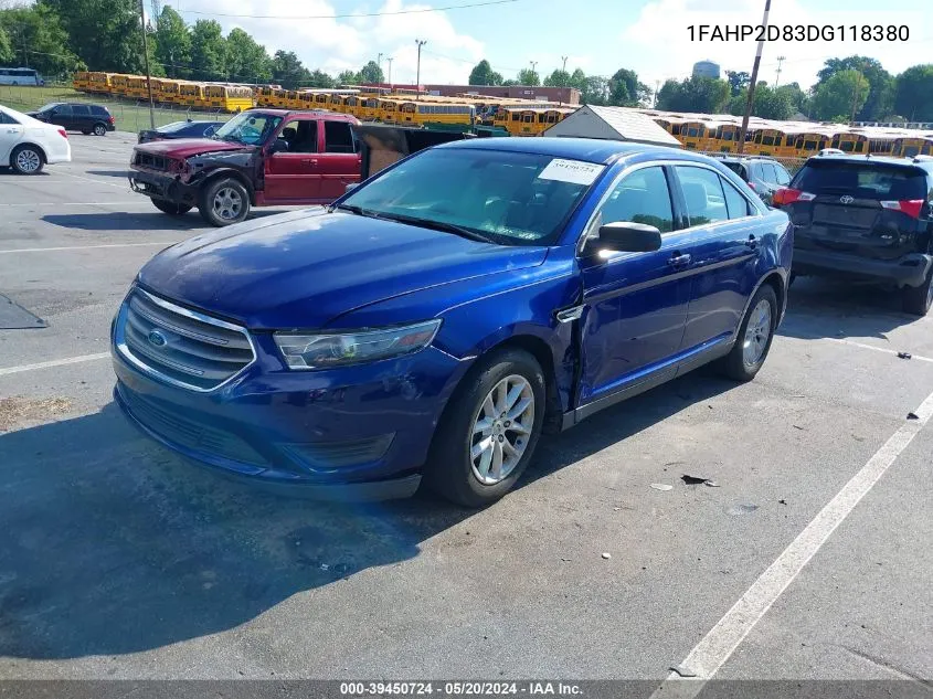 2013 Ford Taurus Se VIN: 1FAHP2D83DG118380 Lot: 39450724