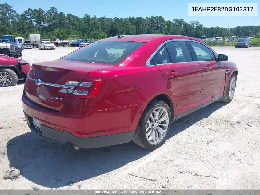 1FAHP2F82DG103317 2013 Ford Taurus Limited