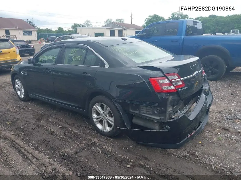 2013 Ford Taurus Sel VIN: 1FAHP2E82DG190864 Lot: 39547938