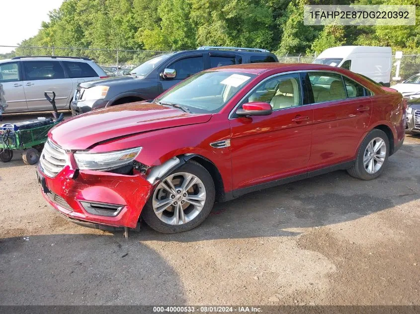 2013 Ford Taurus Sel VIN: 1FAHP2E87DG220392 Lot: 40000533