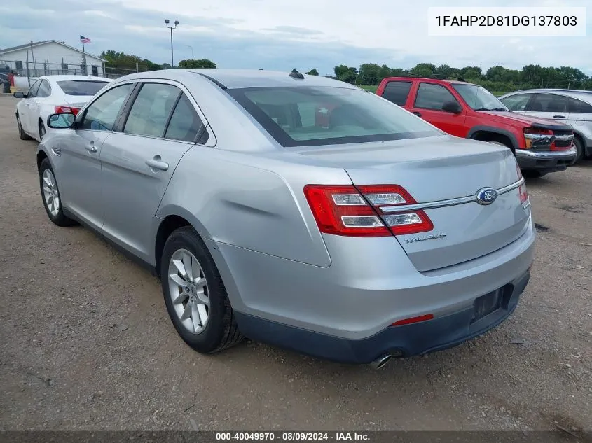 1FAHP2D81DG137803 2013 Ford Taurus Se