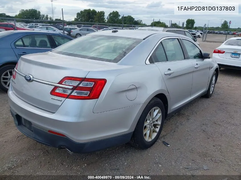 1FAHP2D81DG137803 2013 Ford Taurus Se