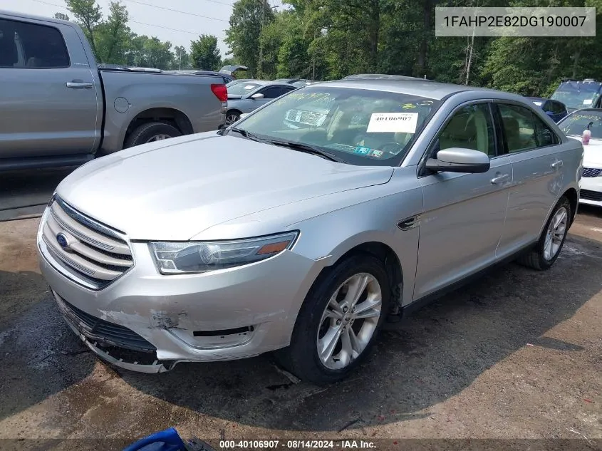 2013 Ford Taurus Sel VIN: 1FAHP2E82DG190007 Lot: 40106907