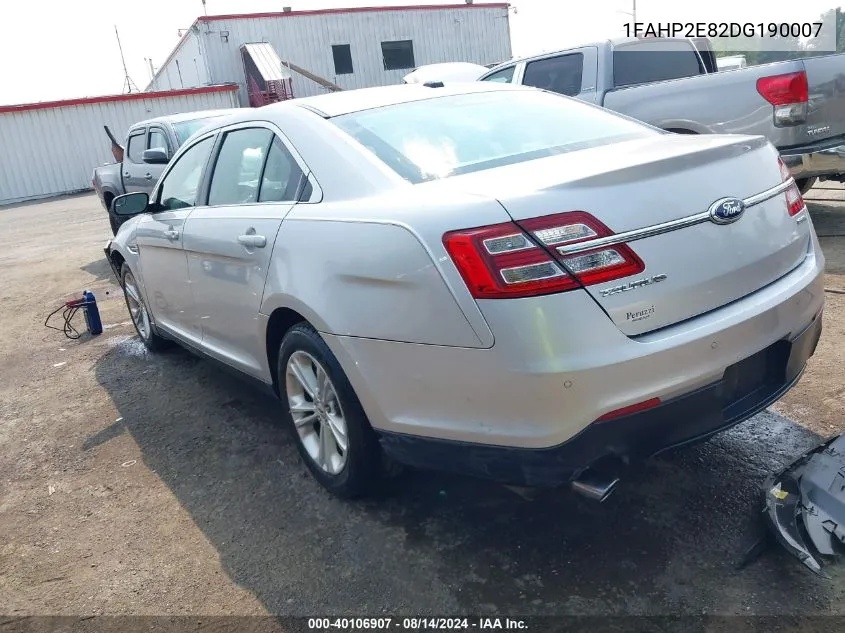 2013 Ford Taurus Sel VIN: 1FAHP2E82DG190007 Lot: 40106907