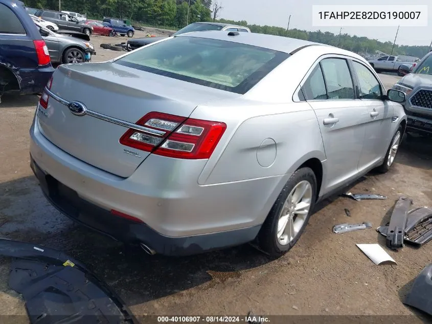 2013 Ford Taurus Sel VIN: 1FAHP2E82DG190007 Lot: 40106907