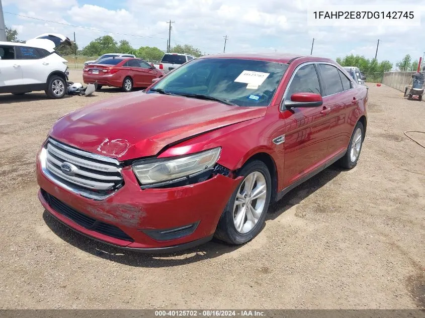 2013 Ford Taurus Sel VIN: 1FAHP2E87DG142745 Lot: 40125702