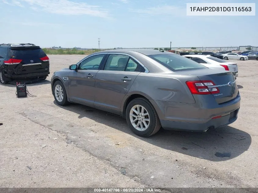 2013 Ford Taurus Se VIN: 1FAHP2D81DG116563 Lot: 40147766