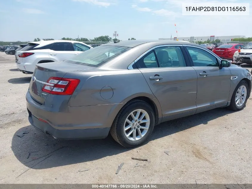 2013 Ford Taurus Se VIN: 1FAHP2D81DG116563 Lot: 40147766