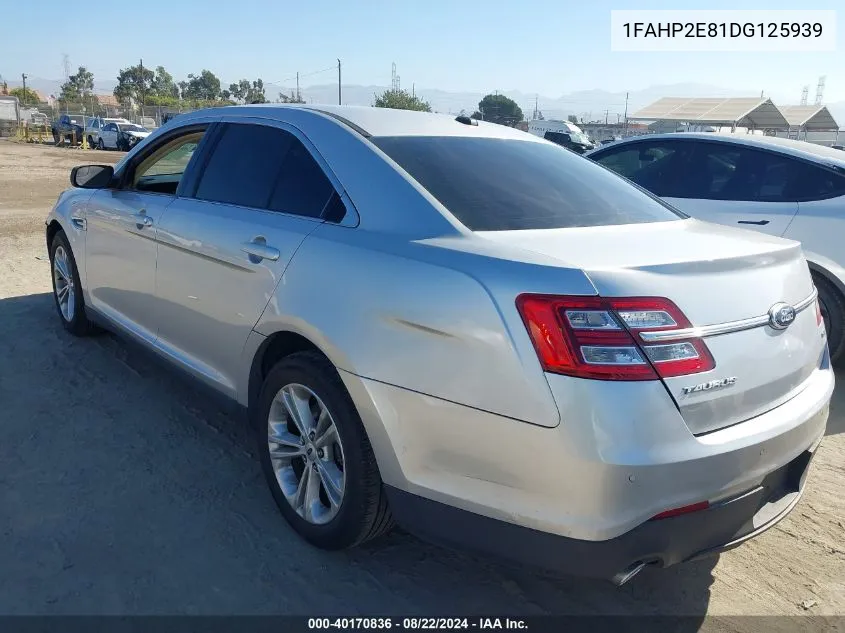 2013 Ford Taurus Sel VIN: 1FAHP2E81DG125939 Lot: 40170836