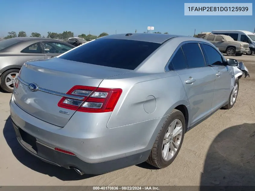 2013 Ford Taurus Sel VIN: 1FAHP2E81DG125939 Lot: 40170836