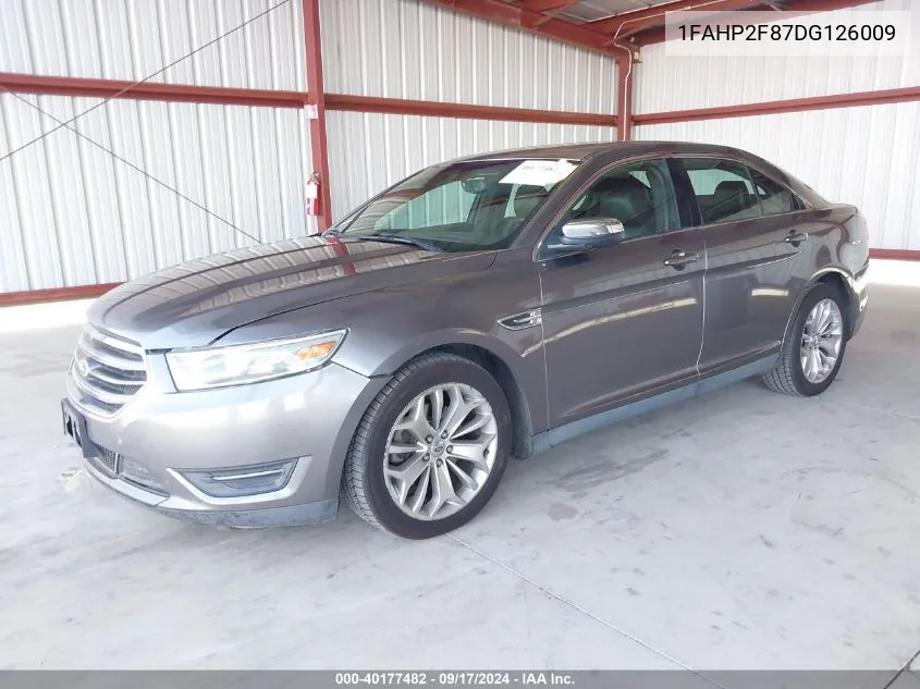 2013 Ford Taurus Limited VIN: 1FAHP2F87DG126009 Lot: 40177482