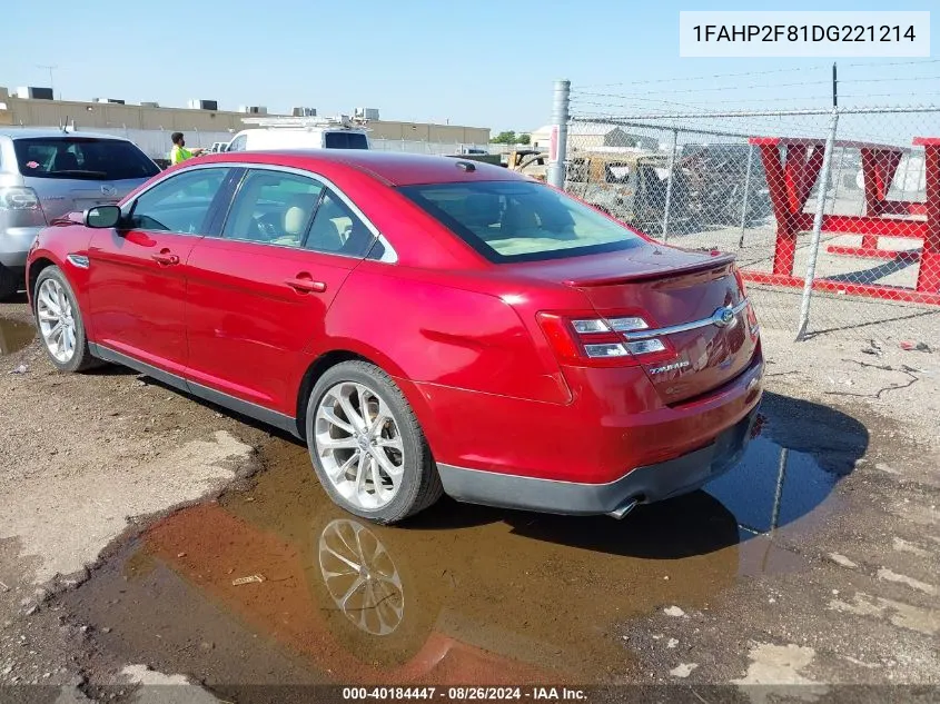 2013 Ford Taurus Limited VIN: 1FAHP2F81DG221214 Lot: 40184447