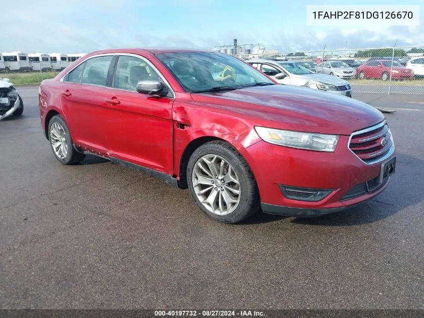 1FAHP2F81DG126670 2013 Ford Taurus Limited