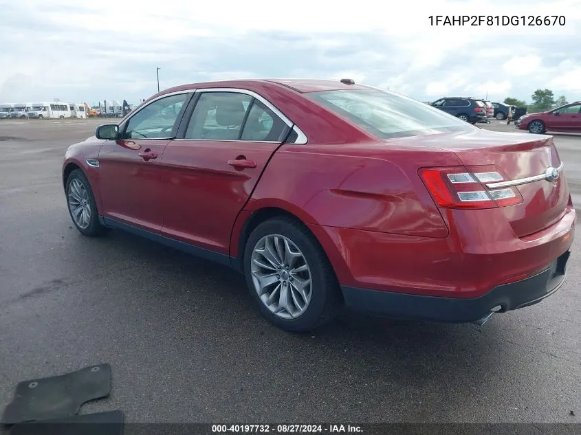 1FAHP2F81DG126670 2013 Ford Taurus Limited