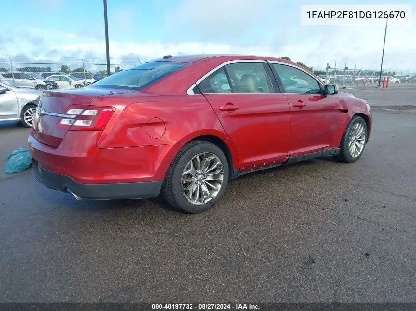 1FAHP2F81DG126670 2013 Ford Taurus Limited