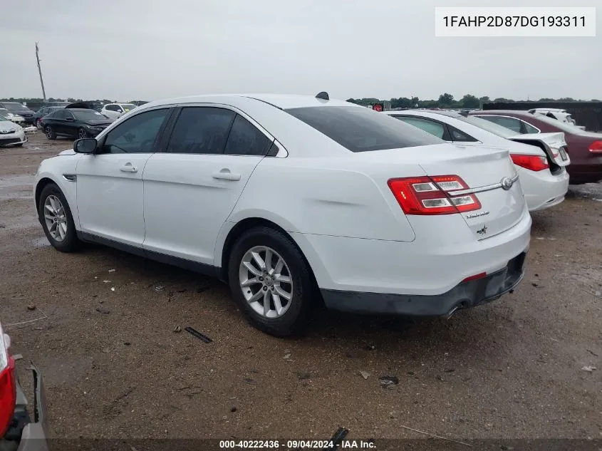 2013 Ford Taurus Se VIN: 1FAHP2D87DG193311 Lot: 40222436