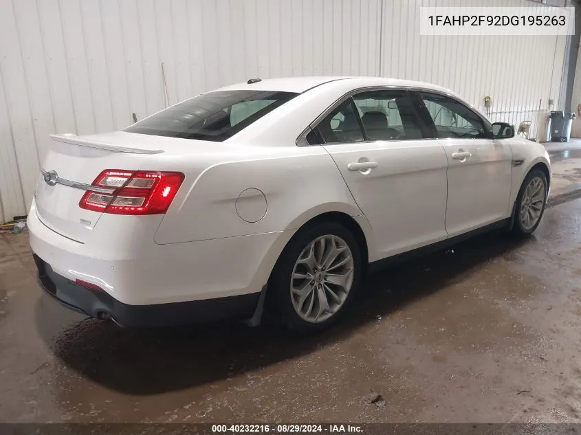 1FAHP2F92DG195263 2013 Ford Taurus Limited