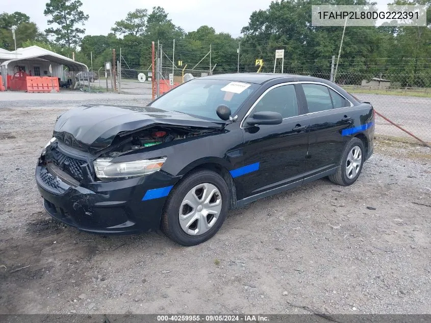 2013 Ford Taurus Police Interceptor VIN: 1FAHP2L80DG222391 Lot: 40259955