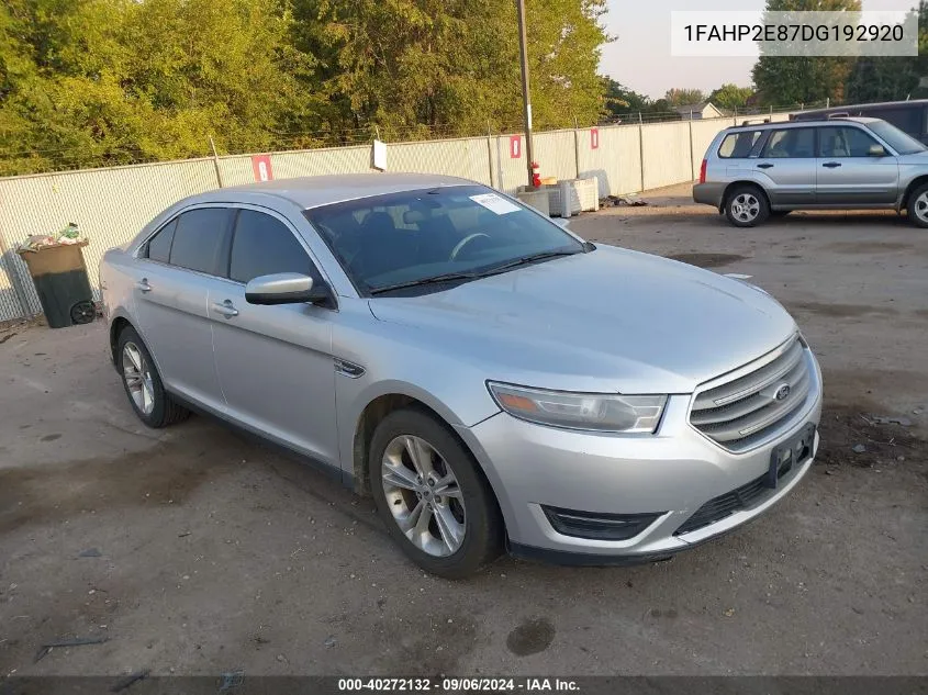 2013 Ford Taurus Sel VIN: 1FAHP2E87DG192920 Lot: 40272132