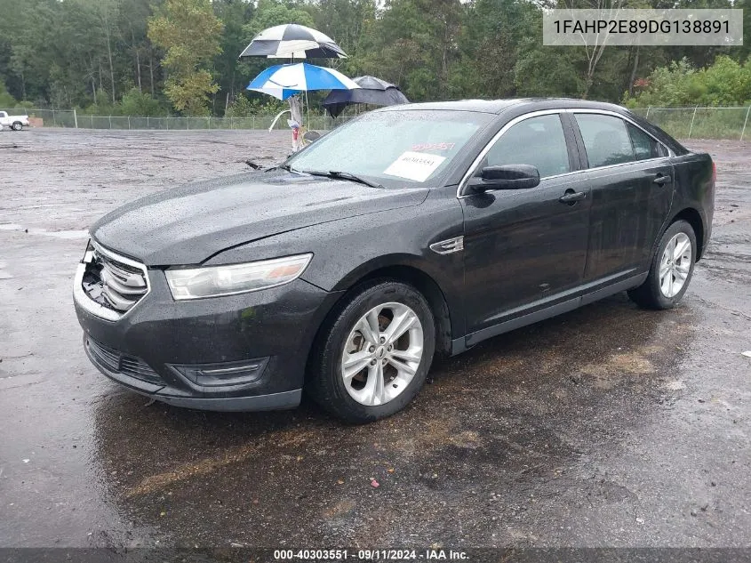 2013 Ford Taurus Sel VIN: 1FAHP2E89DG138891 Lot: 40303551