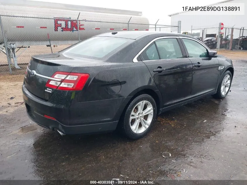 2013 Ford Taurus Sel VIN: 1FAHP2E89DG138891 Lot: 40303551