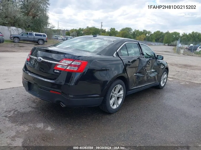 2013 Ford Taurus Sel VIN: 1FAHP2H81DG215202 Lot: 40392088