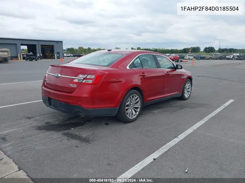 2013 Ford Taurus Limited VIN: 1FAHP2F84DG185504 Lot: 40416193