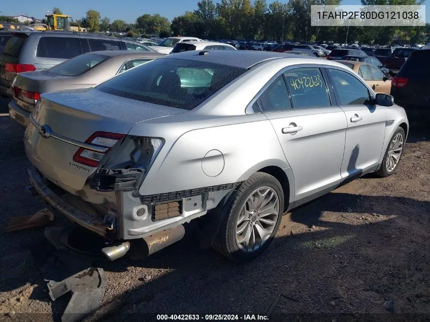 2013 Ford Taurus Limited VIN: 1FAHP2F80DG121038 Lot: 40422633