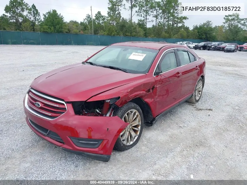 2013 Ford Taurus Limited VIN: 1FAHP2F83DG185722 Lot: 40449939