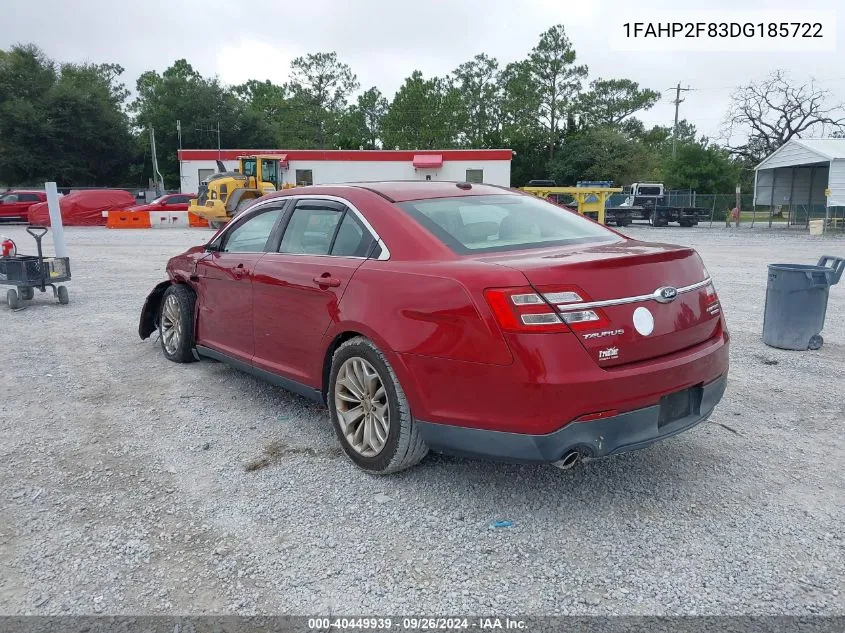 2013 Ford Taurus Limited VIN: 1FAHP2F83DG185722 Lot: 40449939