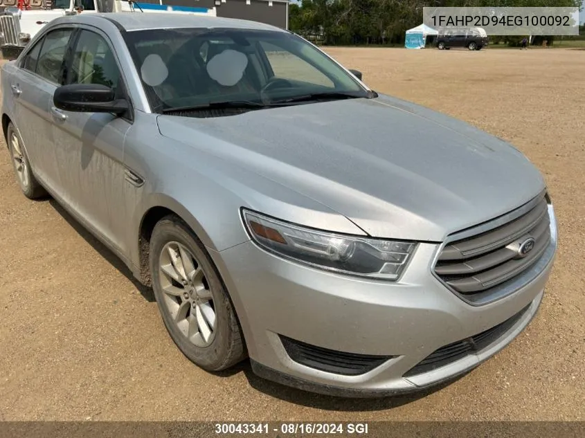 1FAHP2D94EG100092 2014 Ford Taurus Se