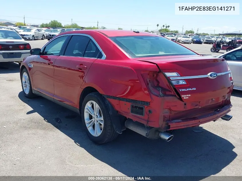 2014 Ford Taurus Sel VIN: 1FAHP2E83EG141271 Lot: 39362138