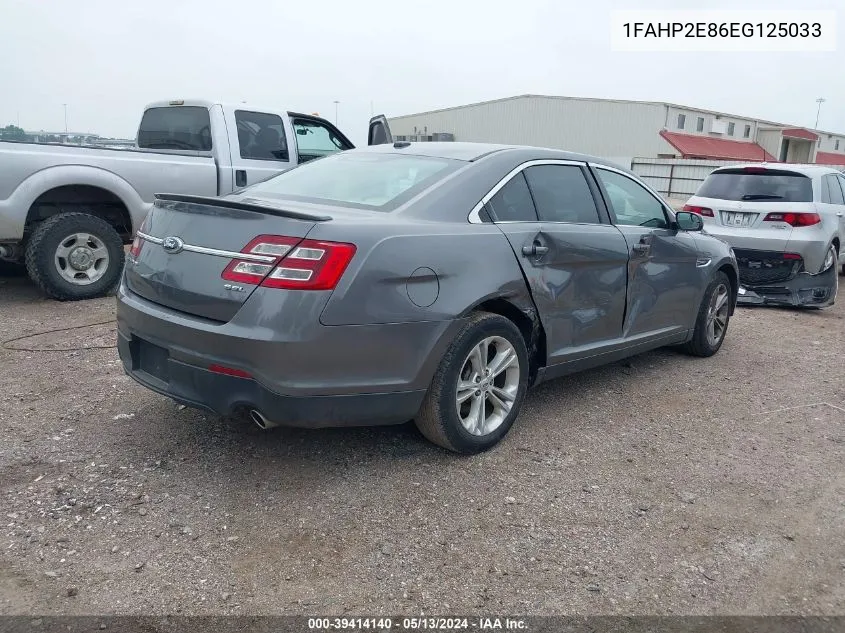 2014 Ford Taurus Sel VIN: 1FAHP2E86EG125033 Lot: 39414140