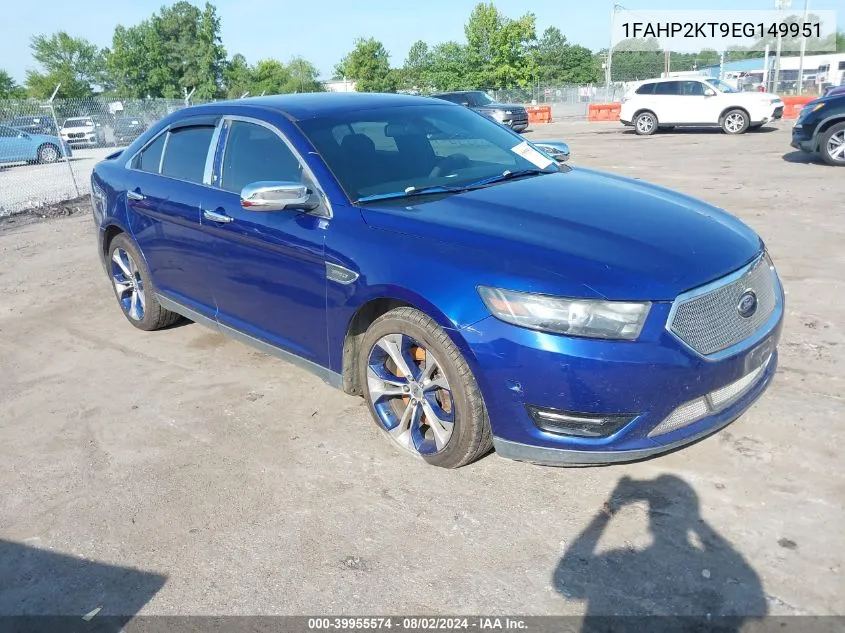 2014 Ford Taurus Sho VIN: 1FAHP2KT9EG149951 Lot: 39955574