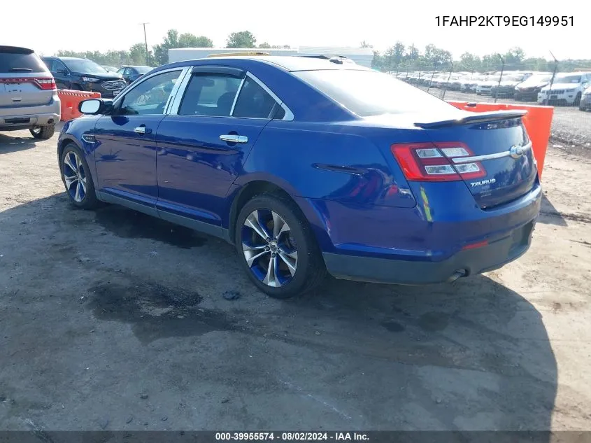 2014 Ford Taurus Sho VIN: 1FAHP2KT9EG149951 Lot: 39955574