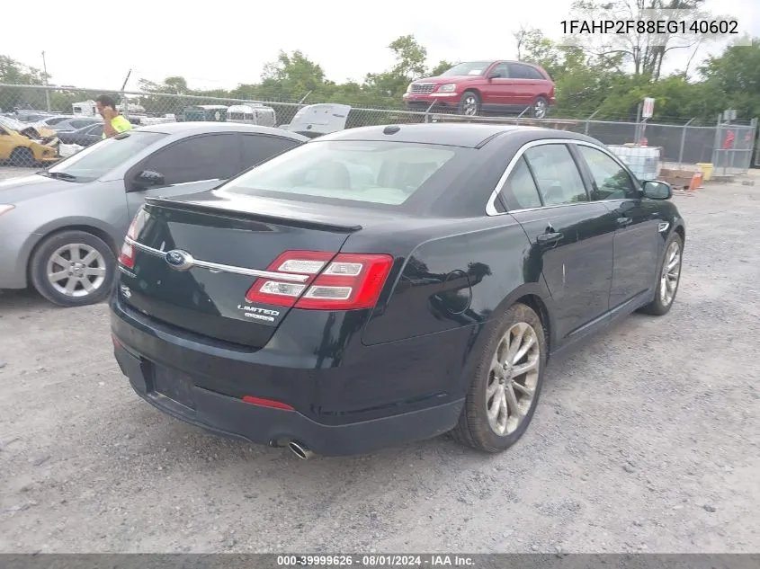 2014 Ford Taurus Limited VIN: 1FAHP2F88EG140602 Lot: 39999626