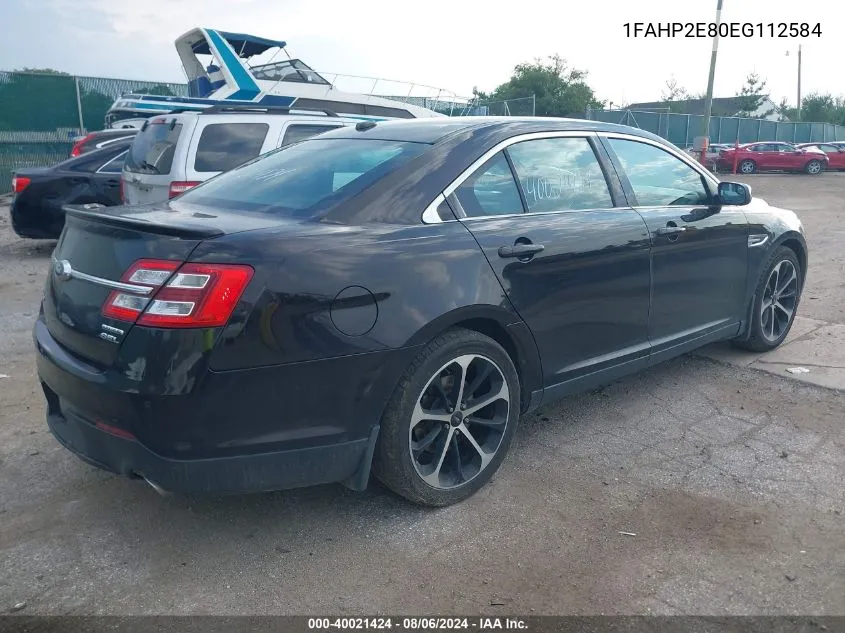 2014 Ford Taurus Sel VIN: 1FAHP2E80EG112584 Lot: 40021424