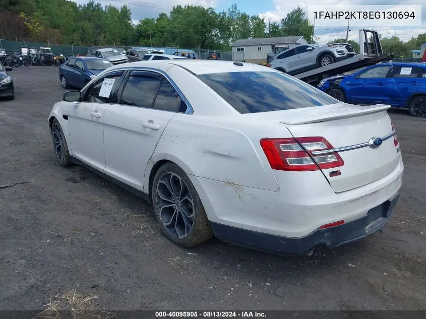 2014 Ford Taurus Sho VIN: 1FAHP2KT8EG130694 Lot: 40095905