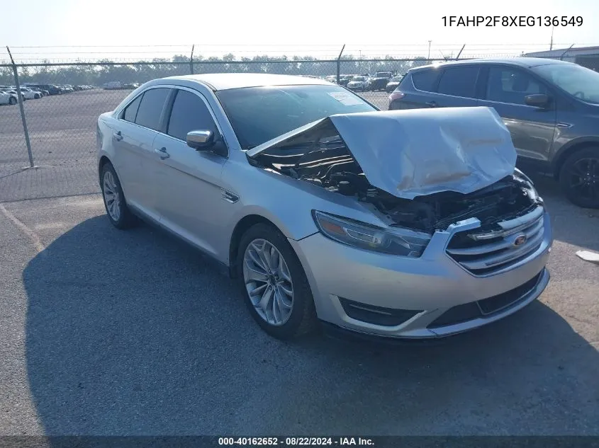 2014 Ford Taurus Limited VIN: 1FAHP2F8XEG136549 Lot: 40162652